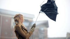 Woman Umbrellas outdoors blondes