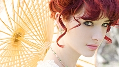 Woman Umbrellas susan coffey redheads