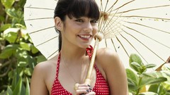 Woman Umbrellas vanessa hudgens brunettes bra bikini top 