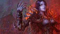Woman Undead armor world of warcraft artwork video games 