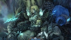 Woman Undead sitting blondes world of warcraft artwork blizzard 