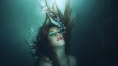 Woman underwater artwork