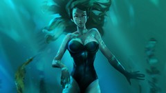 Woman underwater artwork swimsuits