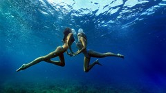 Woman underwater bikini