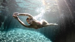 Woman underwater models