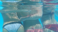 Woman underwater nude