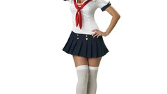 Woman uniforms cosplay standing