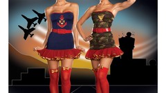 Woman uniforms cosplay standing