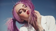 Woman vampire purple hair