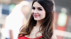 Woman victoria justice smiling victorious
