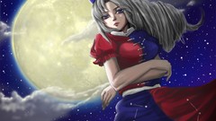 Woman video games clouds