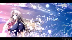 Woman video games clouds