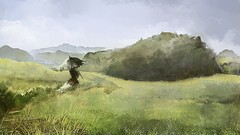 Woman video games Landscapes