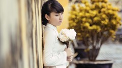 Woman vietnamese ao dai