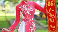Woman vietnamese ao dai
