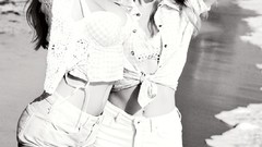 Woman vintage blondes models victorias secret angels cleavage 