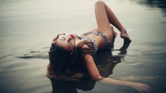 Woman vintage lingerie brunettes models artistic