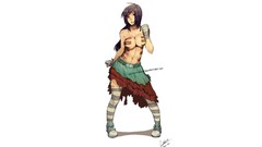 Woman Violet white background anime girls boobs Simple 