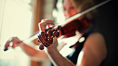 Woman violins depth of