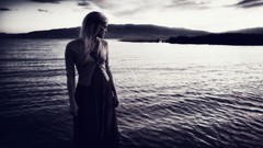 Woman waiting Seaside