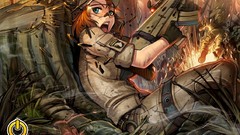 Woman War Guns futuristic