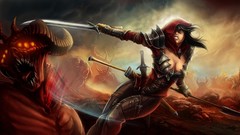 Woman Warriors demons artwork fantasy art
