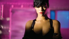 Woman watch rihanna brunettes lip gloss sad eyes black people