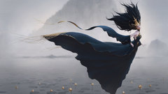 Woman water dress long