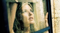 Woman water drops window