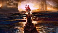 Woman water fantasy dress