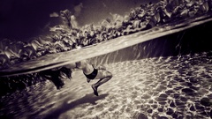 Woman water grayscale