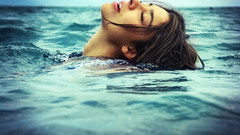 Woman water ocean swimming