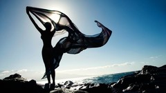 Woman water silhouettes