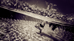 Woman water swimming sunlight