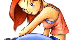 Woman watercolor sitting drawings