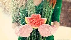 Woman watermelons Hearts