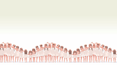 Woman waves patterns schoolgirls