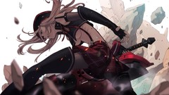 Woman weapons Anime dress white hair Swords God Eater Burst 