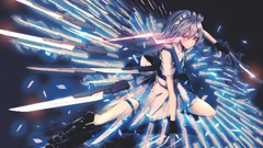 Woman weapons Anime Knives action anime girls maids short hair 