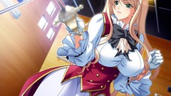 Woman weapons Anime Ribbons Swords blondes long hair anime 