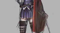 Woman weapons Anime Swords drawings legs stockings anime girls 