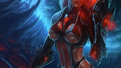 Woman weapons artwork fantasy art bodysuits