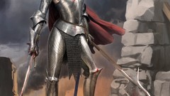 Woman weapons blood armor Warriors Swords blondes