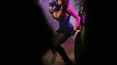 Woman weapons brunettes huge boobs