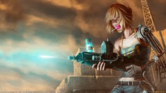 Woman weapons fallout cyborgs artwork futuristic