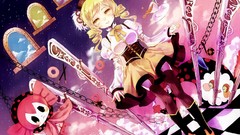 Woman weapons Guns Anime blondes skirts mahou shoujo madoka 