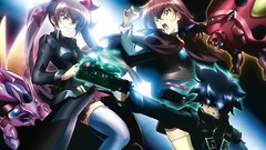 Woman weapons Guns Anime long hair thigh highs Mushi-Uta