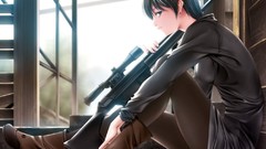 Woman weapons Guns snipers anime girls original characters Rezi 