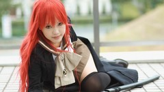 Woman weapons Katana Swords asians school uniforms shakugan no 