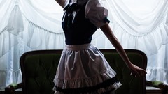 Woman weapons Knives bows curtains asians couch maids short 